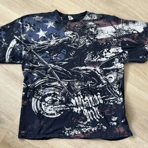 Miami Ink American Grunge Cyber Streetwear Y2K Shirt‎ Black Mens Size XL